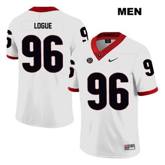 Men's Georgia Bulldogs NCAA #96 Zion Logue Nike Stitched White Legend Authentic College Football Jersey WPO6554ZH